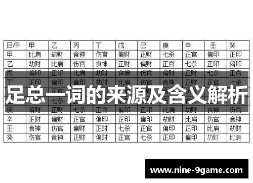 足总一词的来源及含义解析