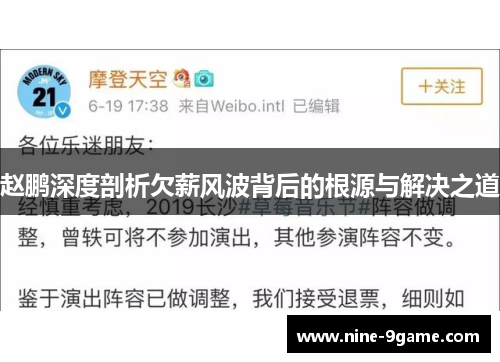 赵鹏深度剖析欠薪风波背后的根源与解决之道