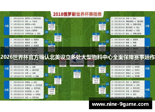 2026世界杯官方确认北美设立多处大型物料中心全面保障赛事运作
